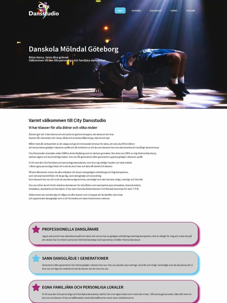 Citydansstudio – Danskola Molndal Goteborg 1 Interwebsite Webbyrå