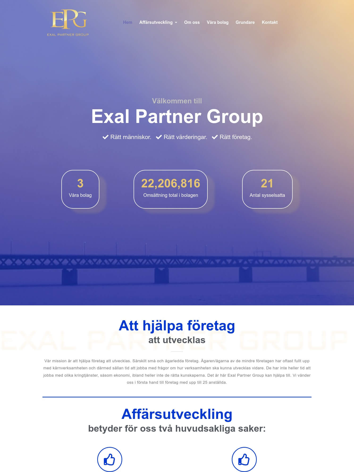 Exalpartnergroup – Affarsutveckling 1 Interwebsite Webbyrå