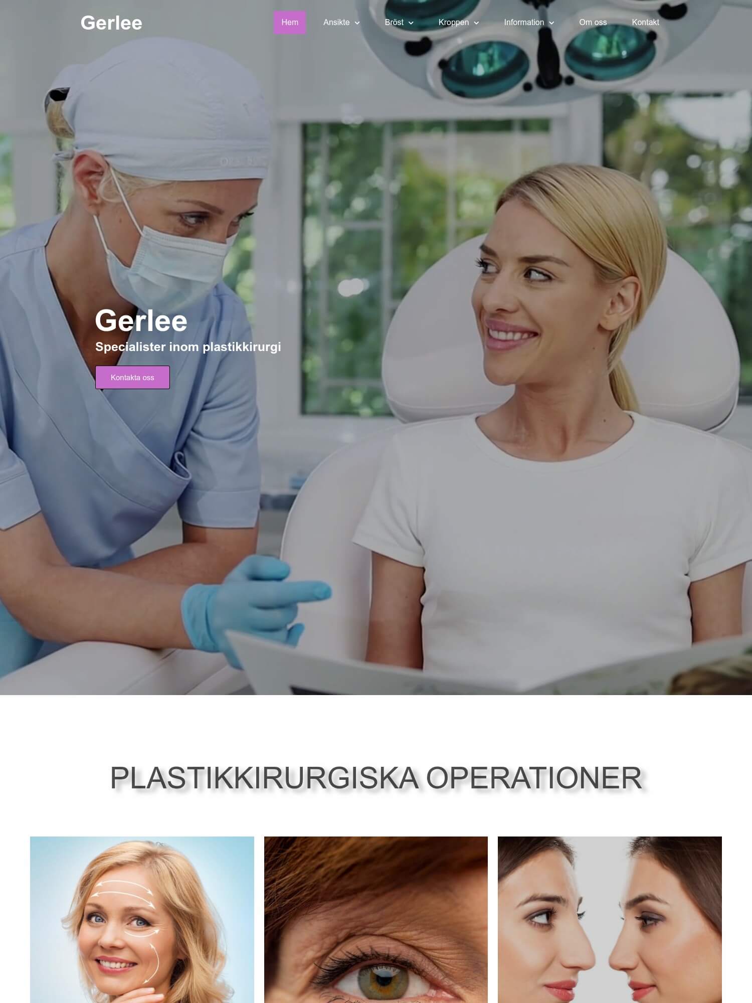 Gerlee.se – Specialister inom plastikkirurgi 1 Interwebsite Webbyrå