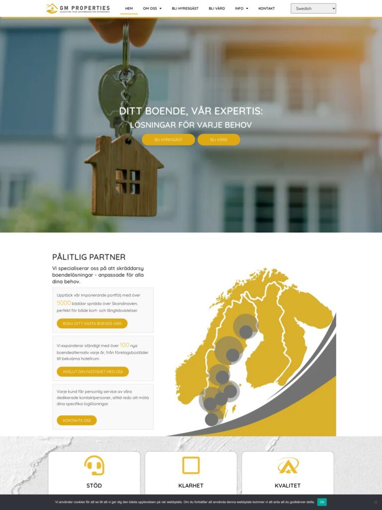 Hem GM PROPERTIES Interwebsite Webbyrå