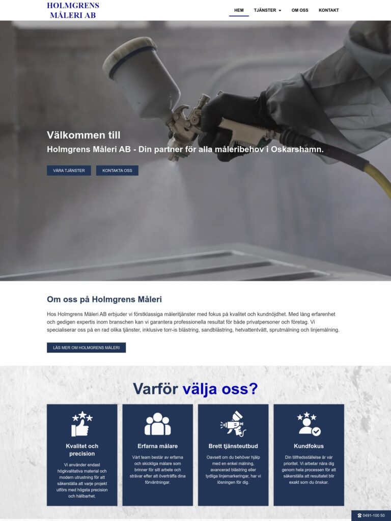 Hem Holmgrens Maleri AB Interwebsite Webbyrå