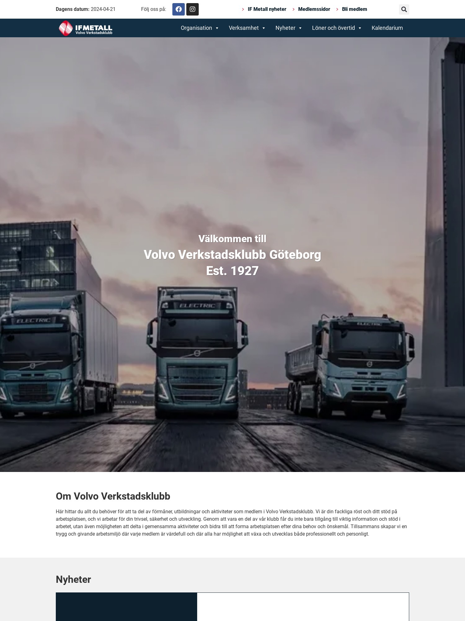 Hem Volvo Verkstadsklubb Goteborg Interwebsite Webbyrå