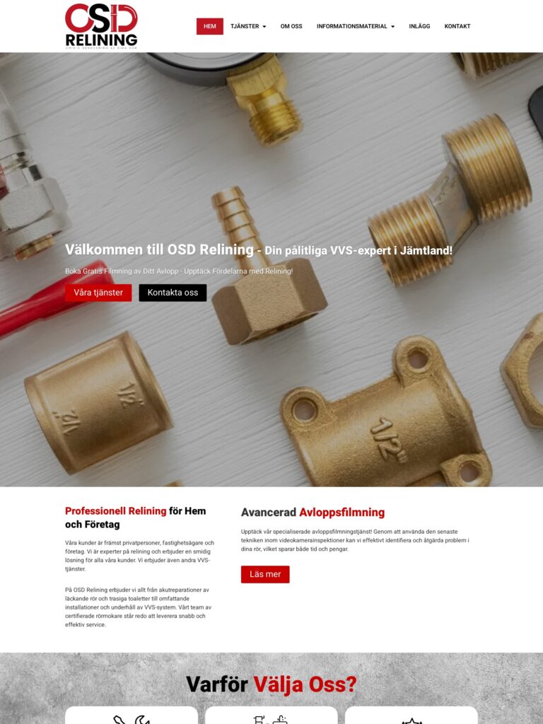 OSD Relining – Din palitliga VVS expert i Jamtland Interwebsite Webbyrå
