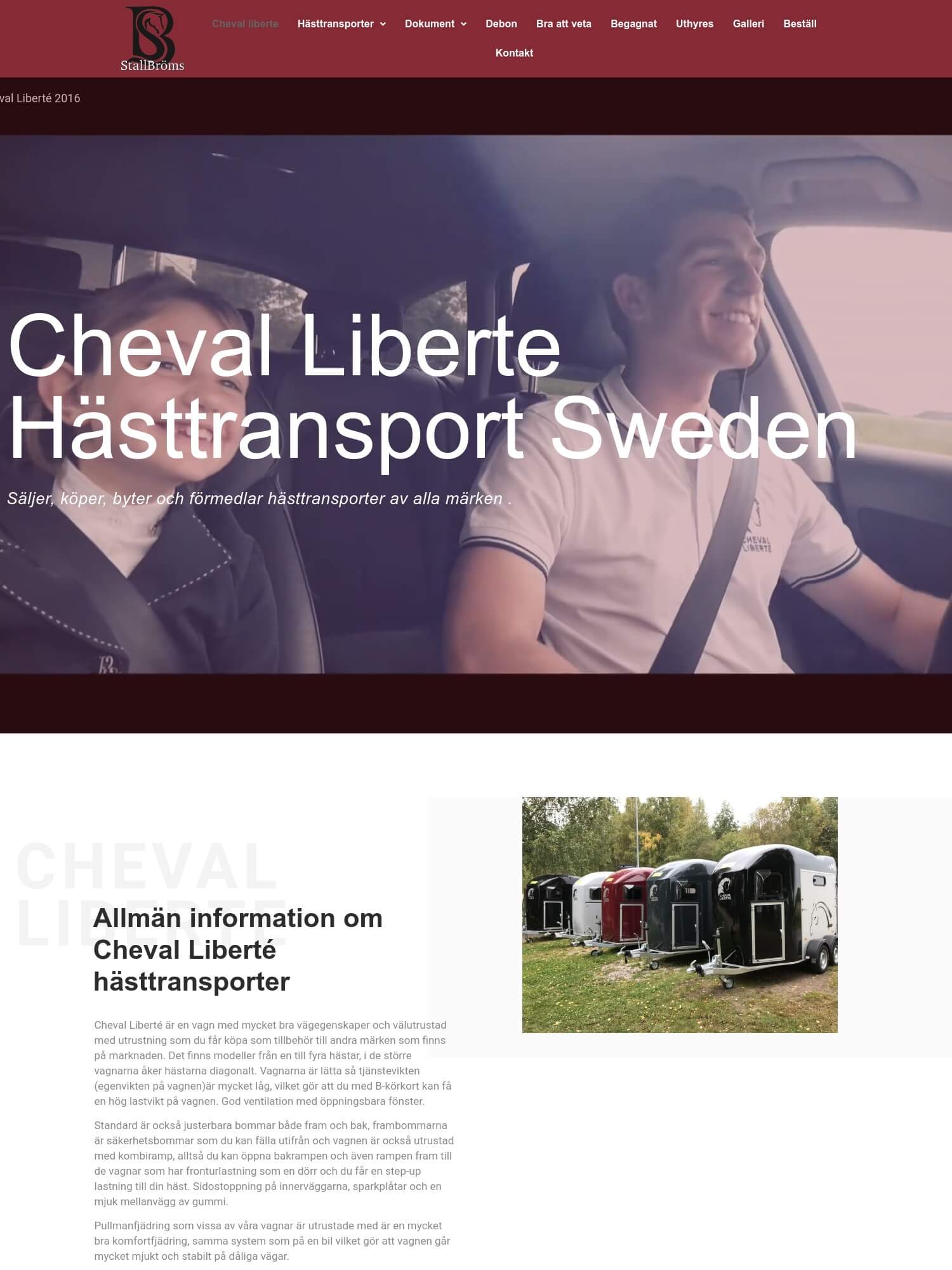 Stallbroms – Cheval Liberte hasttransport 1 Interwebsite Webbyrå