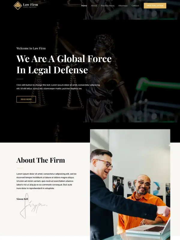 law firm home page 600x800 1 Interwebsite Webbyrå