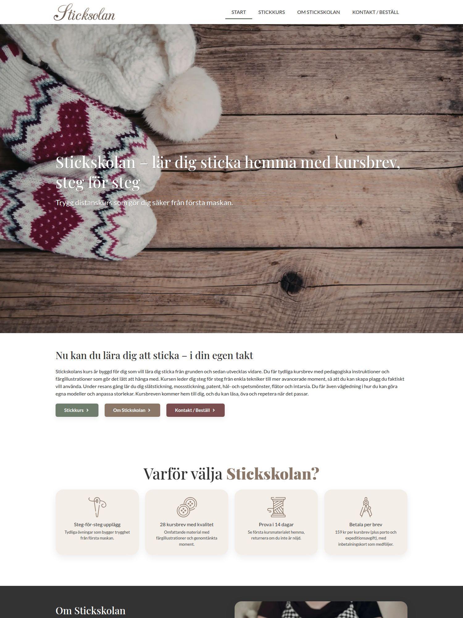 stickskolan nu Interwebsite Webbyrå