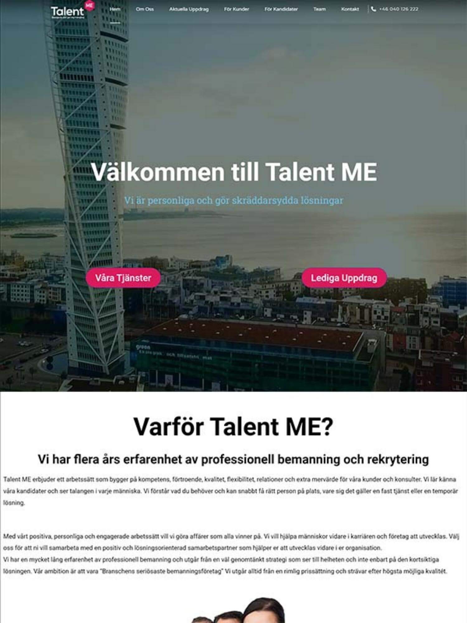 talentme 1 Interwebsite Webbyrå
