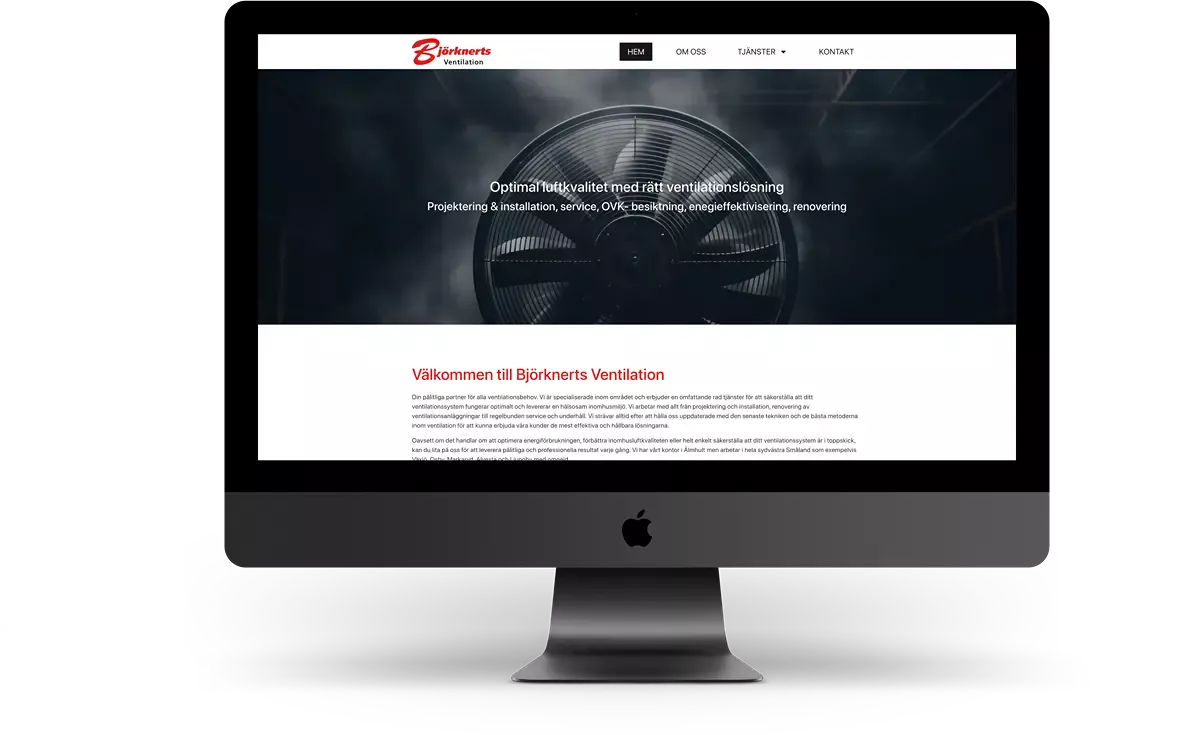 bjorknertsventilation.se Interwebsite Webbyrå